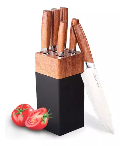 Set De Cuchillos Cocina 5 Pz En Madera